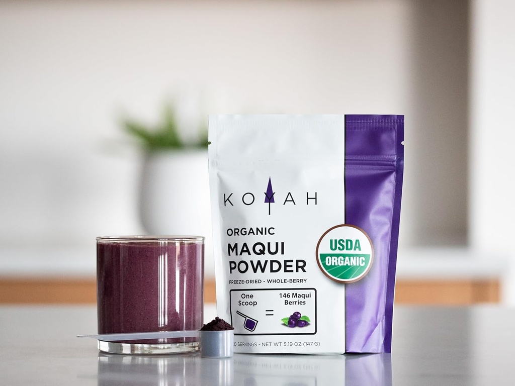 KOYAH - Organic Maqui Berry Powder 30 Servings (1 Scoop = 146 Berries or 1/8 Cup Fresh), Chile Grown, Freeze-Dried, Whole-Berry Powder 5