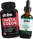 Colon Cleanser Detox & Chlorophyl Liquid Drops - 15 Day Colon Cleanse Pills with Ginger, Liquid Chlorophyll Drops Body Odor Internal Deodorant - Poop Bowel Movement Supplements Intestinal Gut Support 2