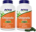 Now Chlorella 1000mg Tablets - 200 Count (Pack of 2) - Natural Occurring Chlorophyll, Beta-Carotene - Non-GMO, Vegan - Green Super Food Supplement for Women and Men 2