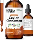 Wild & Organic Ceylon Cinnamon Extract Liquid Drops 500mg - Liquid Cinnamon Supplements for Overall Support - Cinnamomum Verum Bark Tincture - Vegan, Sugar & Alcohol-Free, Non-GMO - 2 fl oz 2