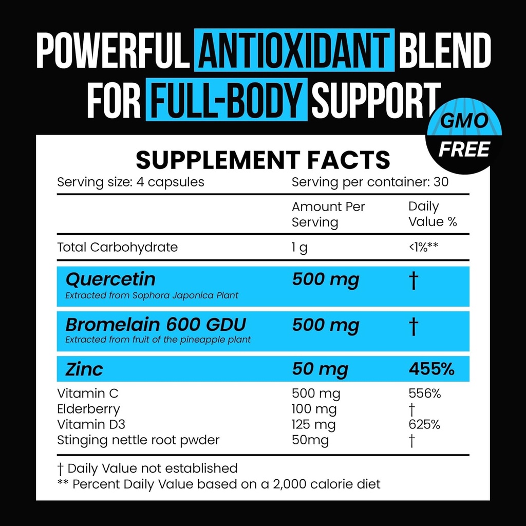 Immune Support Vitamins + Quercetin Supplement 3