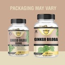 Ginkgo Biloba 1800mg, Ginkgo Biloba Organic, Memory & Brain Function Support, Improves Concentration and Cognitive Support, Clarity, 120 Veggie Caps, Non GMO, 120Caps 3