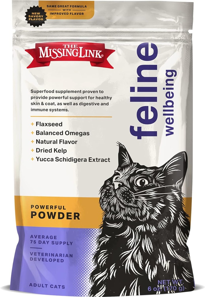 The Missing Link Feline Superfood Supplement Powder 6oz Bag, Veterinarian Formulated, Balanced Omega 3 & 6 for Healthy Skin & Coat, Digestion, Immunity & Overall Cat Health 2