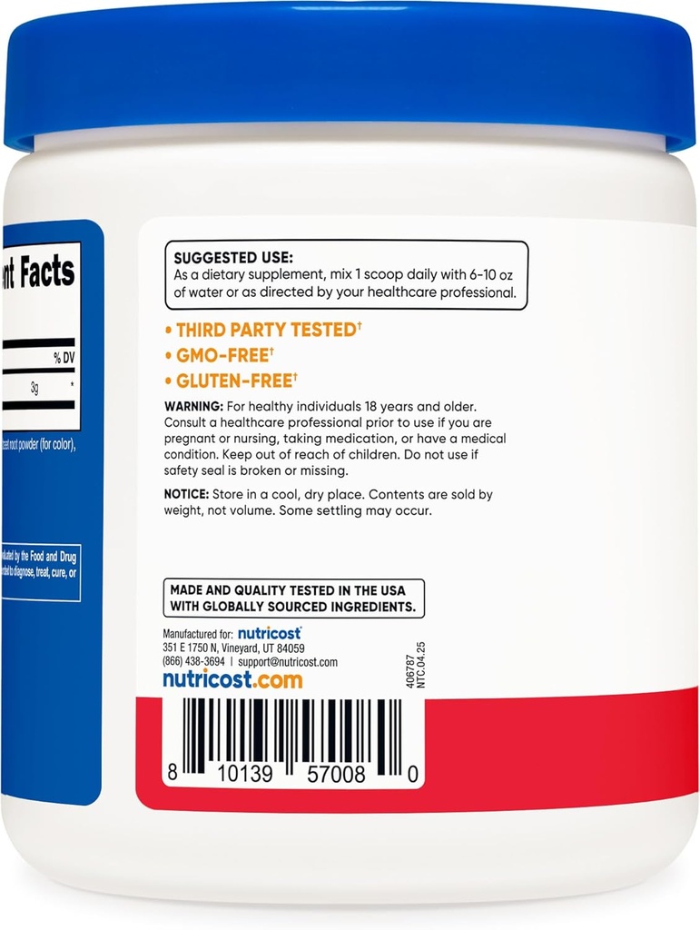 Nutricost L-Citrulline Malate 2:1 (300g) Fruit Punch - Workout Support, Muscle Performance, Nitric Oxide Booster - Fitness Supplement Powder, 75 Servings 5