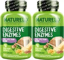 NATURELO Digestive Enzymes - Full Spectrum Support with a Broad Blend of 15 Enzymes Plus Ginger - 90 Vegan Capsules (Pack of 2) 2