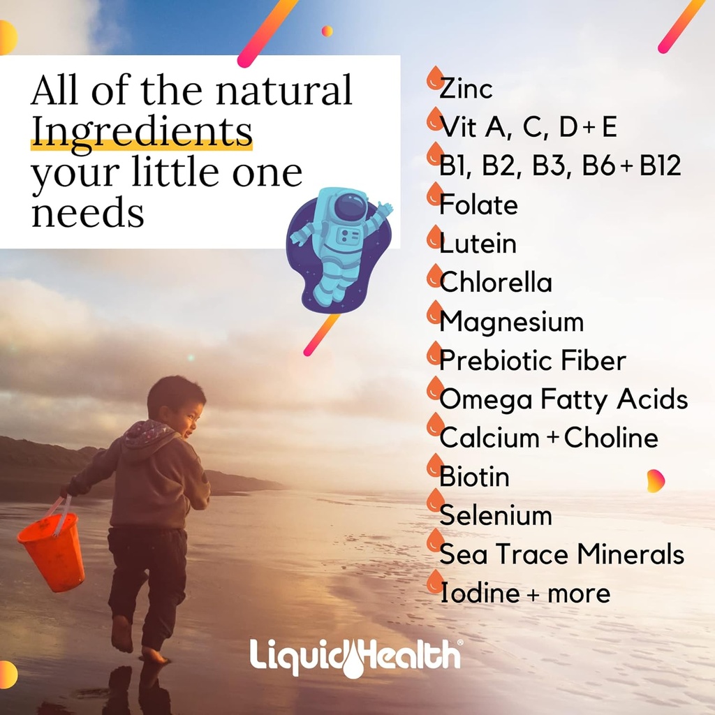 LIQUIDHEALTH Liquid Multivitamin for Kids Children and B Complex Liquid Super Energy Boost B Vitamins Supplements 5
