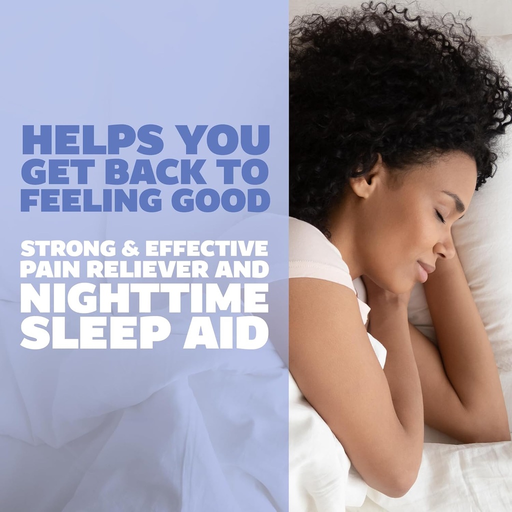 Genexa Clean Acetaminophen PM 500mg Extra Strength, Dye Free Pain Reliever, Nighttime Sleep Aid, Fever Reducer, 0% Artificial Additives, Relieves Headache, Backache, Minor Arthritis Pain, 50 Tablets 5