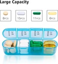 Daviky Weekly Pill Organizer 4 Times a Day, Medicine Pill Organizer Daily Pill Box Organizer, Large 7 Day Pill Case for Travel with 28 Compartment to Hold Medication, Vitamin and Supplement 3