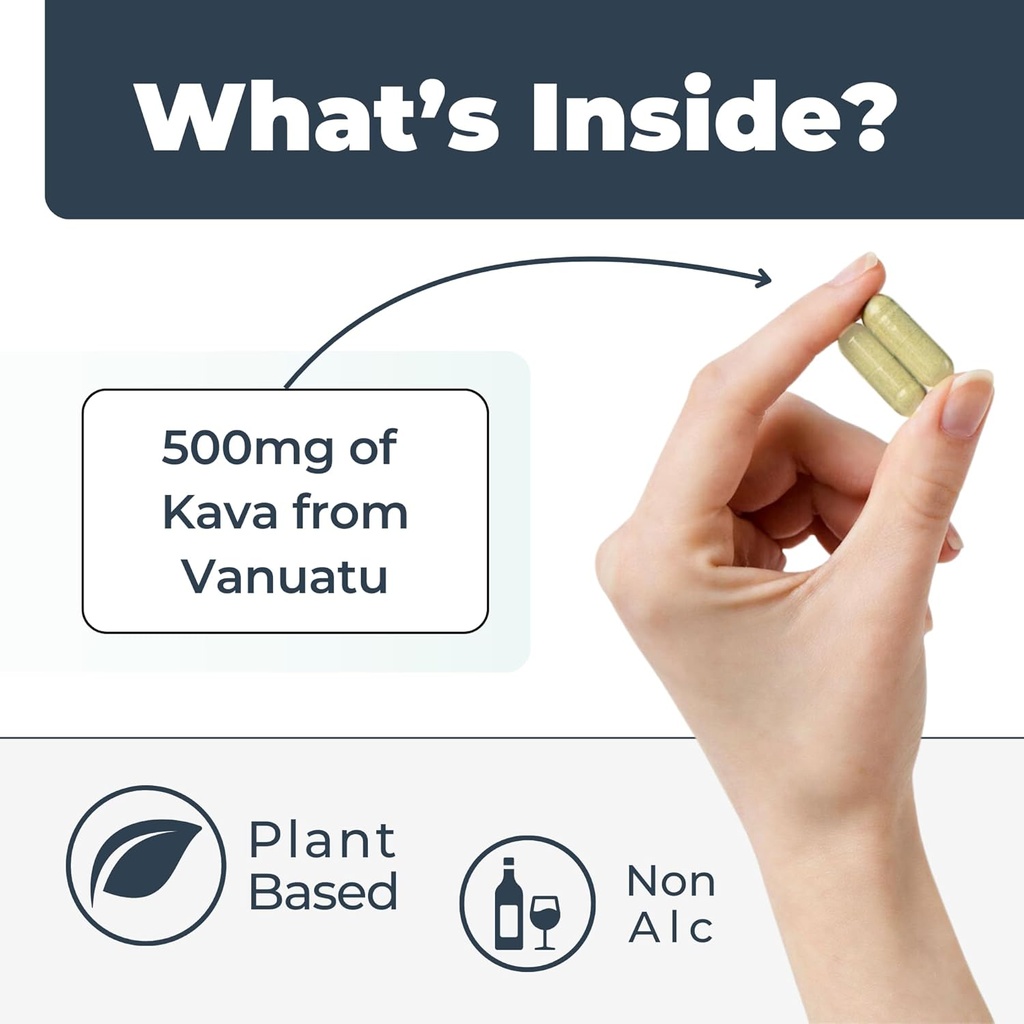 LEILO Kava Root Capsules | 500mg of Noble Extract/Serving to Support Stress and Promote Relaxation | (60 Vegan Capsules) 5
