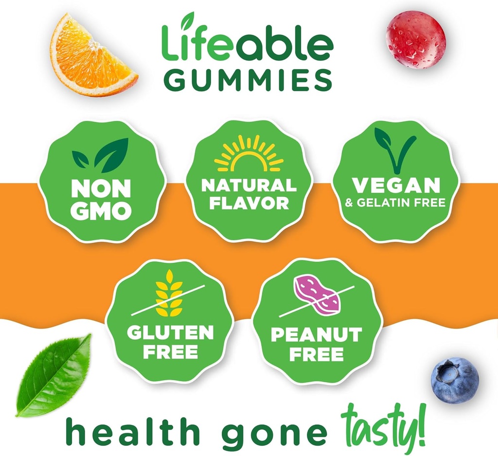 Lifeable Vitamin B Complex Gummies for Adults | with Vitamin C | Great Tasting Vitamin B Gummies | for Energy and Nerve System | Vegan B Complex Vitamins for Women, Men | 90 Gummies 5