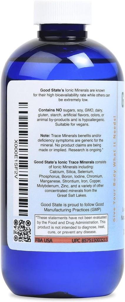 Good State Liquid Ionic Trace Minerals (96 servings at 125 mg - 8 fl oz) 4
