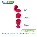 EZY DOSE 3 Compartment Pill Crusher, Cutter and Grinder, Daily Usage, Safely Cut Pills, Vitamins, Tablets, Accurate and Easy Cutting, Stainless Steel Blade, Removable Drinking Cup, Red, BPA Free 6