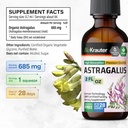 BIO KRAUTER Astragalus Tincture - Astragalus Root Liquid Extract for Immune Support - Alcohol and Sugar Free - High Absorption - Vegan Drops 2 Fl.Oz. 4