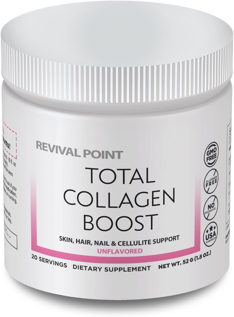 Total Collagen Boost with Verisol® Bioactive Collagen peptides Peptides Powder, Hyaluronic Acid & Marine Collagen 2