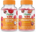 Lifeable Biotin Kids + Probiotic 2 Billion CFU Kids, Gummies Bundle - Great Tasting, Vitamin Supplement, Gluten Free, GMO Free, Chewable Gummy 2