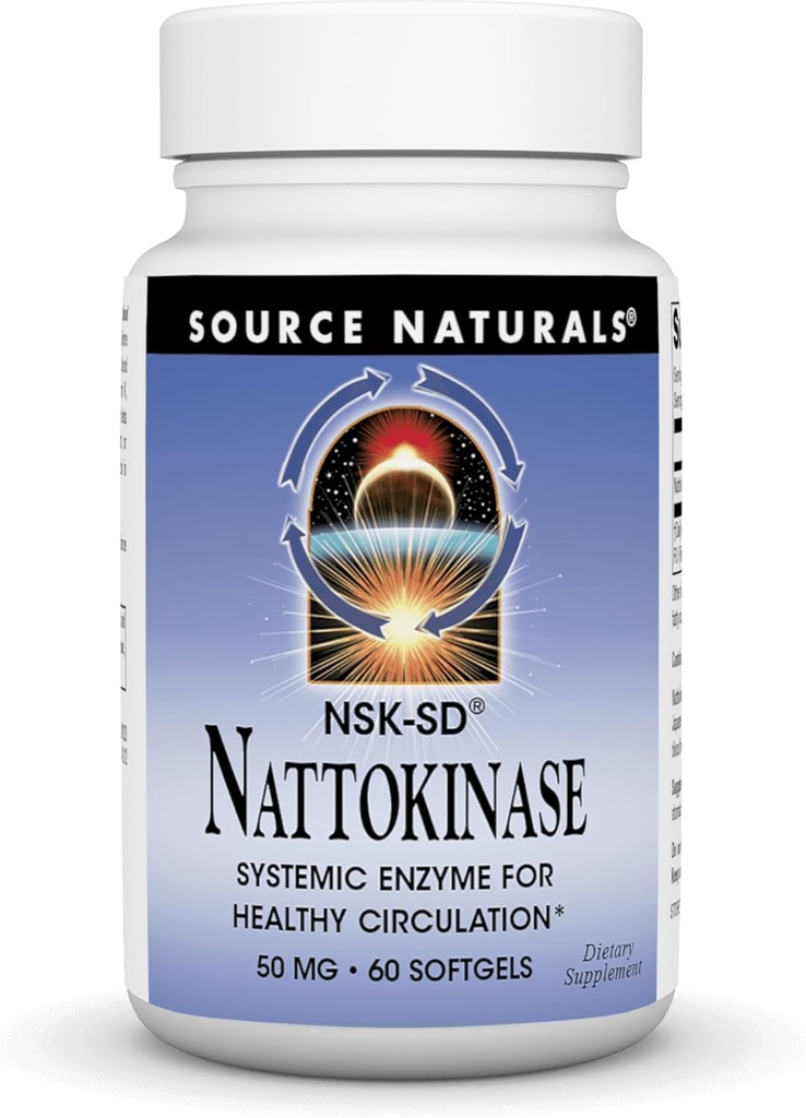 Source Naturals NSK-SD Nattokinase, Systemic Enzyme for Healthy Circulation*, 50 mg - 60 Softgels 2