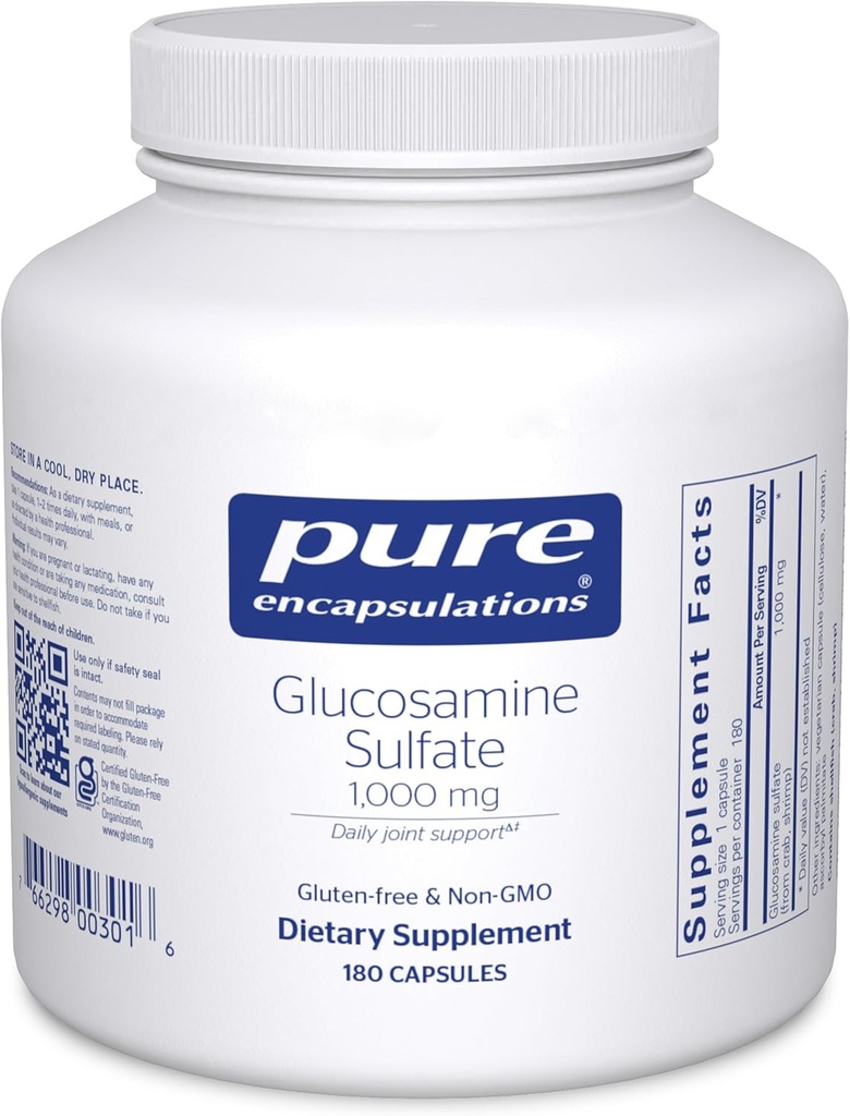 Pure Encapsulations Glucosamine Sulfate 1,000 mg | Supplement for Joint Support and Mobility, Cartilage Health, and Connective Tissue* | 180 Capsules 2