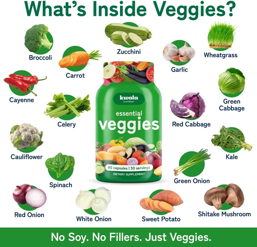 Fruit and Veggies Supplement - 180 Capsules Total - Non GMO, Soy Free (Pack of 2) 5