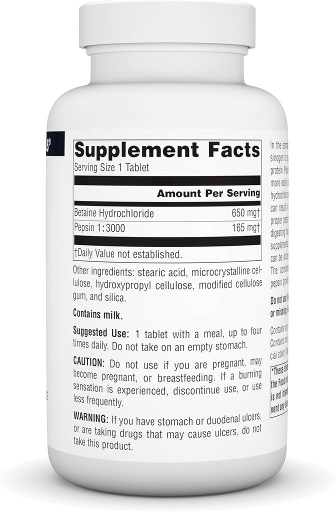 Source Naturals - Betaine HCl Hydrochloric Acid Source 650 mg. - 180 Tablets 3