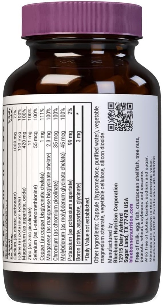 Bluebonnet Multi Mineral Plus Boron Vegetarian Capsules without Iron,White 90 Count 4