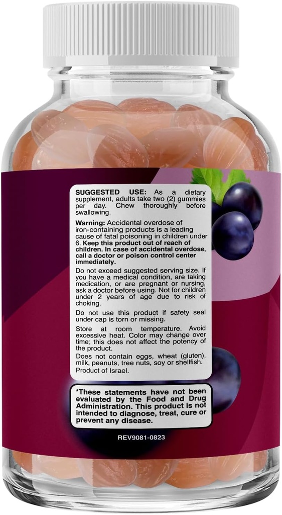 Natural Multivitamin Iron Gummies for Adults - Adult Gummy Vitamins with Iron and Energy Boost B Complex Vitamins - Gummy Supplement and Mental Clarity Focus Multivitamin 3