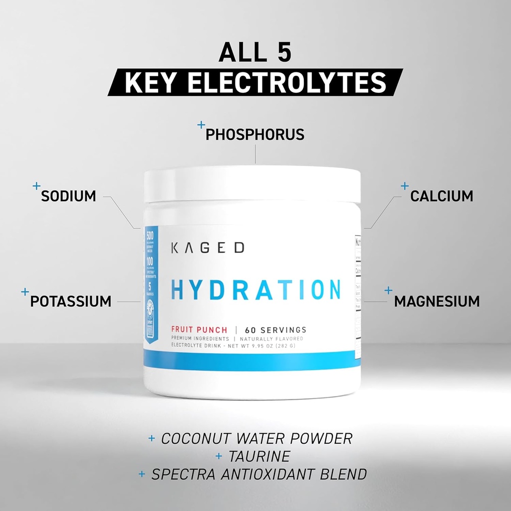 Kaged Hydration Electrolytes Powder | Strawberry Yuzu | Hydra-Charge Sports Drink Mix | Pre, Post, Intra Workout | Low Carb, Vegan, Gluten Free | Supplements for Men & Women | 60 Servings 3