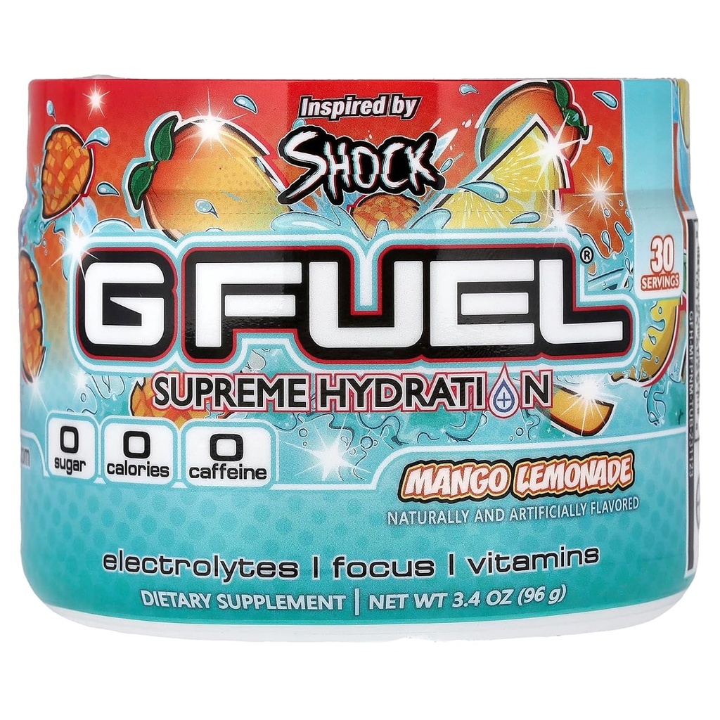 G Fuel Sonic's Peach Rings Supreme Hydration, Electrolyte Powder Mix for Energy & Focus, Sugar and Caffeine Free Supplement with Essential Vitamins & Minerals, Peach Rings Flavor, 3.4 oz - 30 Servings 3