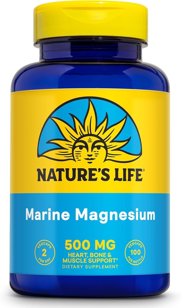 Nature's Life Marine Magnesium 500mg | Healthy Digestion & Regularity Formula with Magnesium Hydroxide from Northern Sea Waters | 100 Vegetarian Caps 2