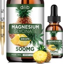 Magnesium Glycinate Supplement, Liquid Magnesium Glycinate Liquid Drops 500mg-Support Stress Relief, Relaxation, Mood, Sleep, Bone & Muscle-2 Fl Oz, Vegan, Pineapple Flavor 2
