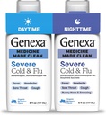 Genexa Clean Cold & Flu Daytime + Nighttime Severe Relief, Dye Free, 0% Artificial Additives, Acetaminophen Fever Reducer, Cough Suppressant, Antihistamine, Organic Blueberry Flavor, 12 fl oz (2 pack) 2