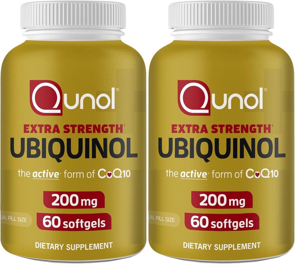 Qunol Ubiquinol CoQ10 200mg Softgels, Ubiquinol 200mg - Active Form of Coenzyme Q10, Antioxidant for Heart Health - 60 Count (Pack of 2) 2