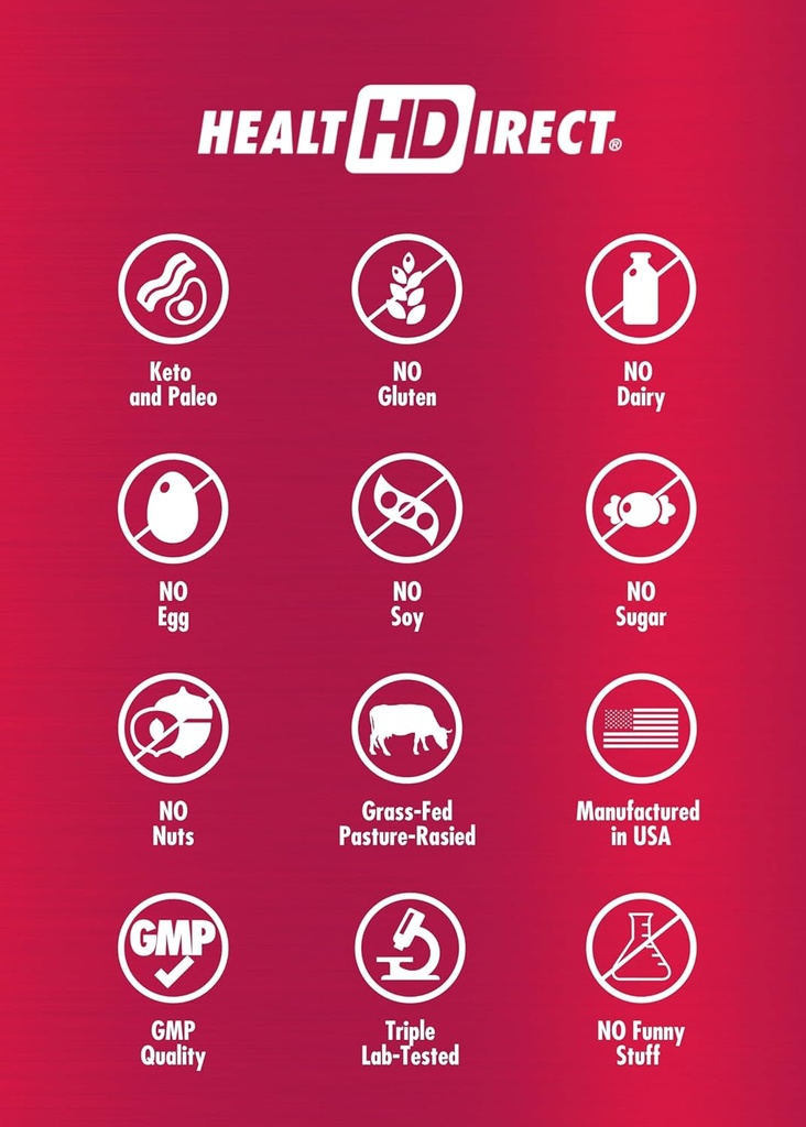 HEALTH DIRECT AminoSculpt Sugar-Free Collagen Supplement - High Potency Medical-Grade Protein for Hair, Skin, Nails & Joints, Grass-Fed, Non-GMO, Liquid Collagen - Tart Cherry - 30 Fl Oz 6