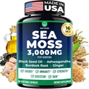 Sea Moss Black Seed Oil Ashwagandha Ginger - Advanced Irish Sea Moss Capsules All in One Supplement with Seamoss Black Seed Oil Ashwagandha Burdock Root Bladderwrack - Pills for Energy, Immune, Gut 2