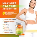 Calcium 1200 mg with Vitamin D3 Gummies, Calcium Citrate Chewables with Magnesium Zinc Vitamin K2 Boron, Bone Health, Sugar Free, 60 Count 4