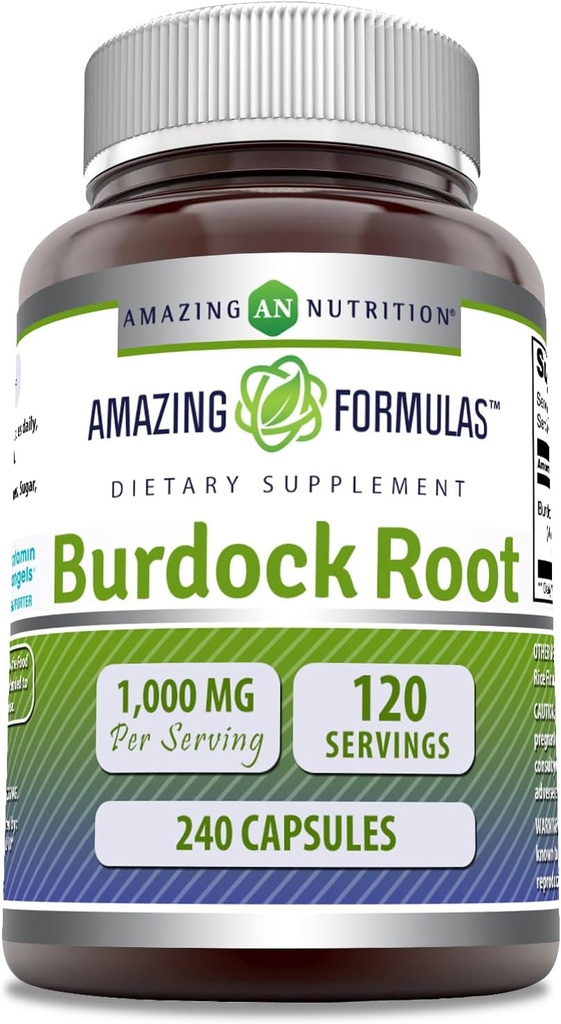 Amazing Formulas Burdock Root Supplement | 1000 Mg per Serving | 240 Capsules | Non-GMO | Gluten-Free | Made in USA 2