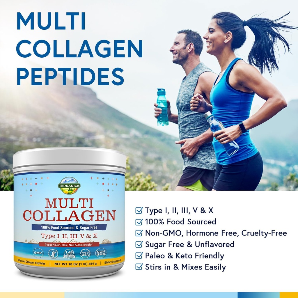Terranics Multi Collagen Peptides Powder & 5-in-1 Magnesium Complex Supplement 5