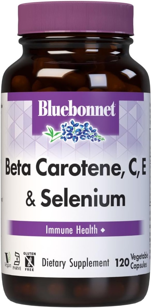 BlueBonnet Beta Carotene C and E Plus Selenium Vegetarian Capsules, 120 Count, White 2