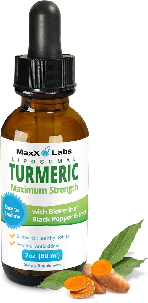 Turmeric Liquid Supplements - Turmeric Curcumin with Black Pepper Extract - Highest Potency 800mg - Antioxidant - Tumeric Supplements w/Bioperine - Non-GMO - 2 Fl Oz 2