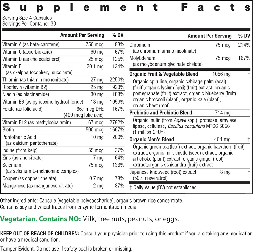 Rainbow Light Multivitamin for Men, Vitamin C, D & Zinc, Probiotics, Men's Multivitamin Provides High Potency Immune, Heart, & Liver Support, Non-GMO, Vegetarian, 120 Tablets 3