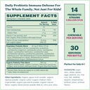 Certified Organic Kids & Teens Probiotic Immune Defense - 5 Billion CFUs | Sugar Free, Vegan, Gluten-Free | 14 Probiotic Strains, Prebiotics, Vitamin C & D | 30 Chewable Tablets, Ages 4+ 5