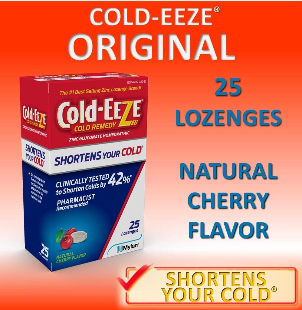 Cold-EEZE Natural Cherry Zinc Lozenges, Homeopathic Cold Remedy, Reduces Duration of the Common Cold, Sore Throat, Cough, Congestion and Post Nasal Drip, 25 Count 4