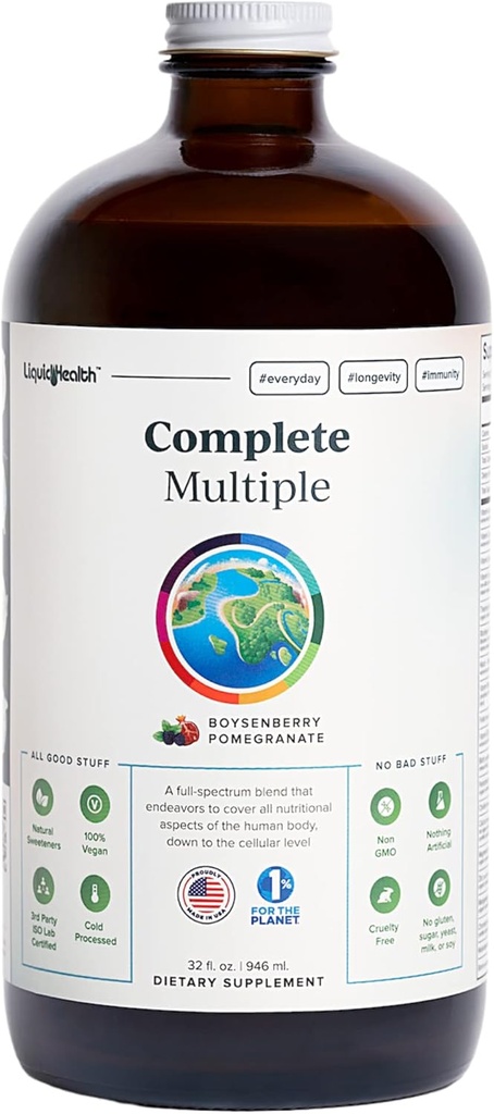 LIQUIDHEALTH Complete Multiple Daily Multivitamin & Organic Methyl B12 5000mcg Vitamin Drops with Tart Cherry Juice for Immune Support, Natural Energy Boost, Improved Memory & Focus, Overall Health 3