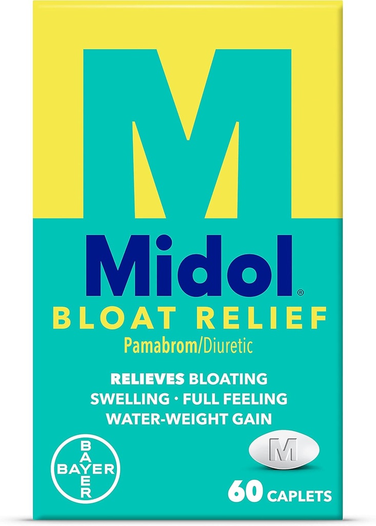 Midol Bloat Relief Caplets with Pamabrom, Relieve Bloating Symptoms Before and During Your Period, Provides Up to 6 Hours of Relief for Women, 60 Count 2