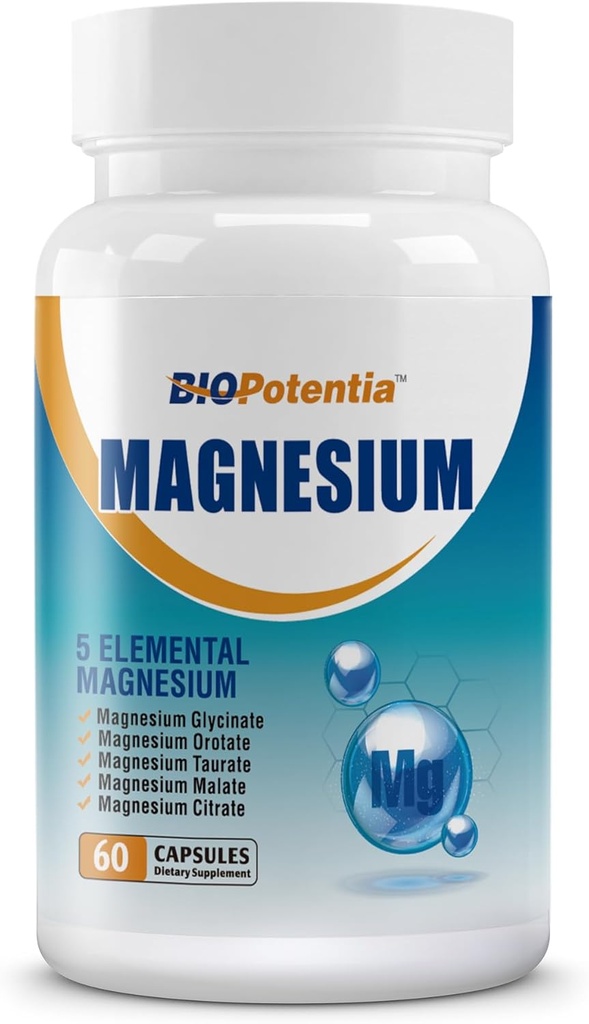 Magnesium Complex Supplement - Magnesium Capsules 500Mg with Glycinate, Citrate, Malate, Taurate & Orotate + B6 | Non-GMO, Gluten Free for Sleep, Muscle & Stress Relief | 60 Vegan Caps. 2