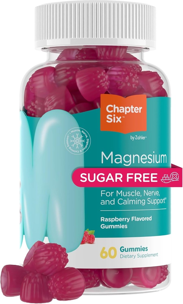 Zahler Magnesium Gummies - Sugar Free Magnesium Citrate Gummies for Muscle, Nerve and Calm Support - Relaxing Non GMO Gluten Free Chewable Raspberry Flavored Magnesium Chews for Adults (60 Count) 2