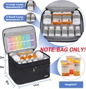 Medicine Storage Bag,Double Layers Pill Bottle Organizer Bag Empty with Lockable Zipper&Adjustable Divider,Medication Travel Carrying Bag for Pills,Vitamins,Medical Supplies 4