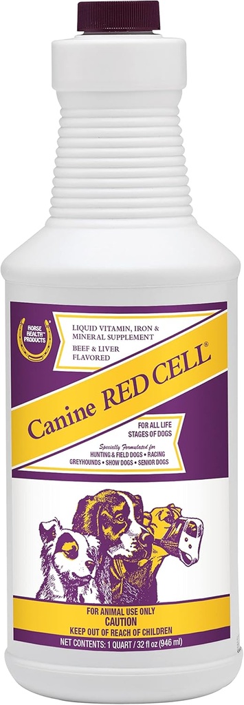 Horse Health Canine Red Cell, Liquid Vitamin-Iron-Mineral Supplement for Puppies, Active Senior and Pregnant Dogs, 1 Quart 2