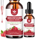 (2 Pack) Magnesium Glycinate Liquid Drops with Citrate & Taurate - High Absorption 1000mg Liquid Magnesium Complex with D3, GABA, L-theanine for Cognition, Muscle & Focus, Raspberry Flavor - 30mL 2