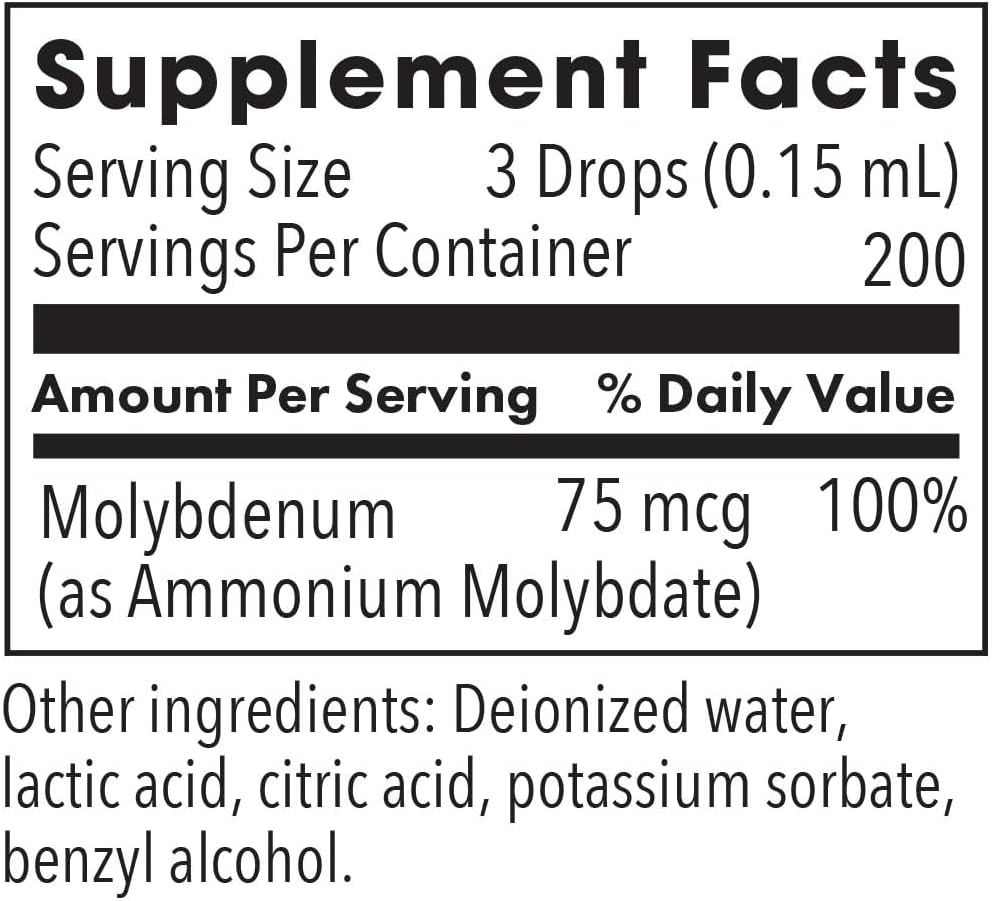 Allergy Research Group Liquid Molybdenum Supplement - Sulfur Metabolism Support, Detox, Uric Acid, Trace Minerals, 25mcg Liquid Drops - 1 Fl Oz 4