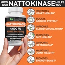 Pure 4,000 FU Nattokinase Supplement | 400mg Authentic Japanese Natto Extract | for Cardiovascular & Heart Health, Blood Circulation | Helps Maintain Healthy Blood Flow | Immune System | 90 Capsules 3